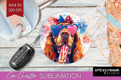 Bloodhound Dog Car Coaster 4th Of July Coaster PNG Product Image 1