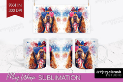 Bloodhound Dog Mug Wrap 4th Of July Mug PNG Sublimation Product Image 1