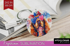 Bloodhound Dog Keychain PNG 4th Of July Keychain Sublimation Product Image 1