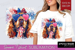 Bloodhound Dog Square Tshirt Background 4th Of July PNG Product Image 1