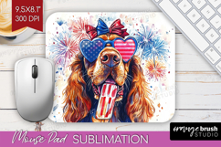 Bloodhound Dog Mouse Pad Sublimation 4th Of July Mousepad Product Image 1