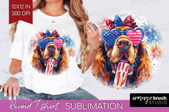 Bloodhound Dog Round Tshirt Background 4th Of July PNG Product Image 1