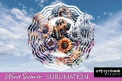 Bloodhound Wind Spinner Dog Sublimation Floral PNG Product Image 1