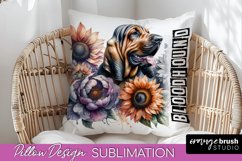 Dog Pillow Cover - Dog Mom Floral Pillow Sublimation Product Image 1
