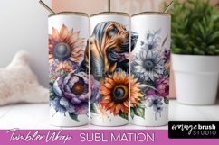 Bloodhound Floral Tumbler Wrap Dog Mom Product Image 1
