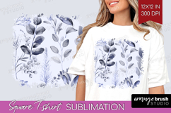Wildflowers Square Tshirt Background - Summer Floral PNG Product Image 1