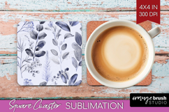 Wildflowers Square Coaster - Summer Floral Coaster PNG Product Image 1