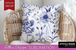 Wildflowers Pillow Sublimation - Summer Floral Pillow Cover Product Image 1