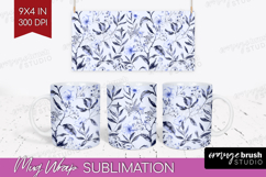 Wildflowers Mug Wrap - Summer Floral Mug PNG Sublimation Product Image 1