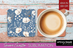 Wildflowers Square Coaster - Summer Floral Coaster PNG Product Image 1