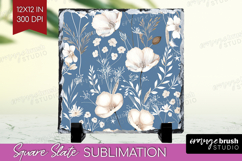Wildflowers Slate PNG - Summer Floral Square Slate Product Image 1