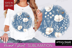 Wildflowers Round Tshirt Background - Summer Floral PNG Product Image 1