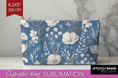 Wildflowers Cosmetic Bag - Summer Floral Makeup Bag PNG Product Image 1