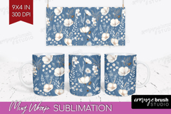 Wildflowers Mug Wrap - Summer Floral Mug PNG Sublimation Product Image 1