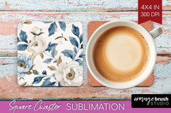 Wildflowers Square Coaster - Summer Floral Coaster PNG Product Image 1