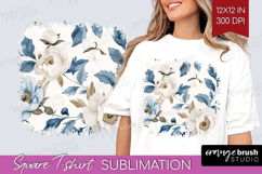 Wildflowers Square Tshirt Background - Summer Floral PNG Product Image 1