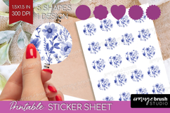 Wildflowers Round Sticker - Summer Floral Printable Sticker Product Image 1