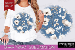 Wildflowers Round Tshirt Background - Summer Floral PNG Product Image 1