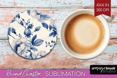 Wildflowers Round Coaster - Summer Floral Coaster PNG Product Image 1