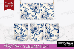 Wildflowers Mug Wrap - Summer Floral Mug PNG Sublimation Product Image 1