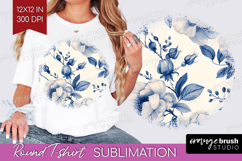 Wildflowers Round Tshirt Background - Summer Floral PNG Product Image 1
