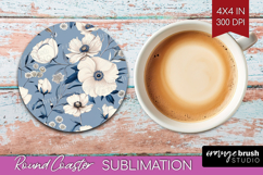 Wildflowers Round Coaster - Summer Floral Coaster PNG Product Image 1