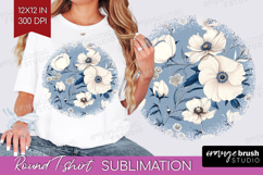 Wildflowers Round Tshirt Background - Summer Floral PNG Product Image 1