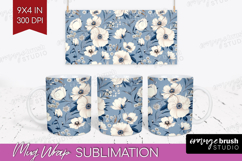 Wildflowers Mug Wrap - Summer Floral Mug PNG Sublimation Product Image 1