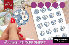 Wildflowers Round Sticker - Summer Floral Printable Sticker Product Image 1