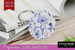Wildflowers Keychain PNG - Summer Floral Keychain Product Image 1