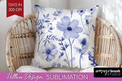 Wildflowers Pillow Sublimation - Summer Floral Pillow Cover Product Image 1