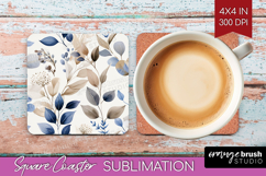 Wildflowers Square Coaster - Summer Floral Coaster PNG Product Image 1