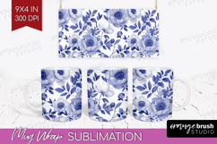 Wildflowers Mug Wrap - Summer Floral Mug PNG Sublimation Product Image 1