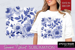 Wildflowers Square Tshirt Background - Summer Floral PNG Product Image 1