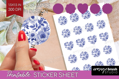 Wildflowers Round Sticker - Summer Floral Printable Sticker Product Image 1