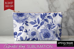 Wildflowers Cosmetic Bag - Summer Floral Makeup Bag PNG Product Image 1