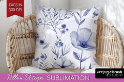 Wildflowers Pillow Sublimation - Summer Floral Pillow Cover Product Image 1