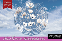 Wildflowers Wind Spinner Sublimation PNG - Summer Floral Product Image 1