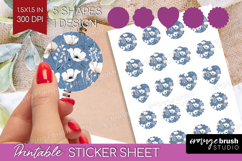 Wildflowers Round Sticker - Summer Floral Printable Sticker Product Image 1