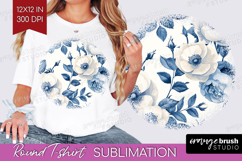 Wildflowers Round Tshirt Background - Summer Floral PNG Product Image 1