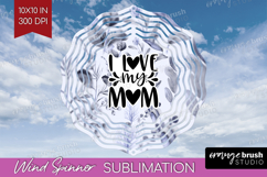 Mothers Day Quote Wind Spinner Sublimation PNG - Blue Round Product Image 1