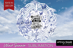 Mothers Day Quote Wind Spinner Sublimation PNG - Blue Round Product Image 1