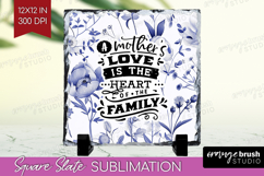 Mothers Day Quote Slate PNG - Blue Flowers Square Slate Product Image 1