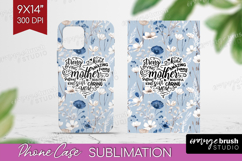 Mothers Day Quote Phone Case PNG - Blue Flowers Case PNG Product Image 1