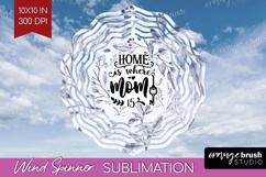 Mothers Day Quote Wind Spinner Sublimation PNG - Blue Round Product Image 1