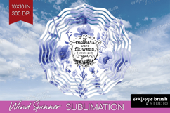 Mothers Day Quote Wind Spinner Sublimation PNG - Blue Round Product Image 1