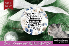 Mothers Day Quote Ornament PNG - Blue Flowers PNG Product Image 1
