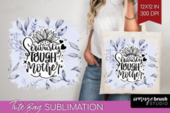 Mothers Day Quote Tote Bag - Blue Flowers Tote Bag PNG Product Image 1