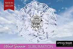 Mothers Day Quote Wind Spinner Sublimation PNG - Blue Round Product Image 1