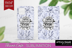 Mothers Day Quote Phone Case PNG - Blue Flowers Case PNG Product Image 1